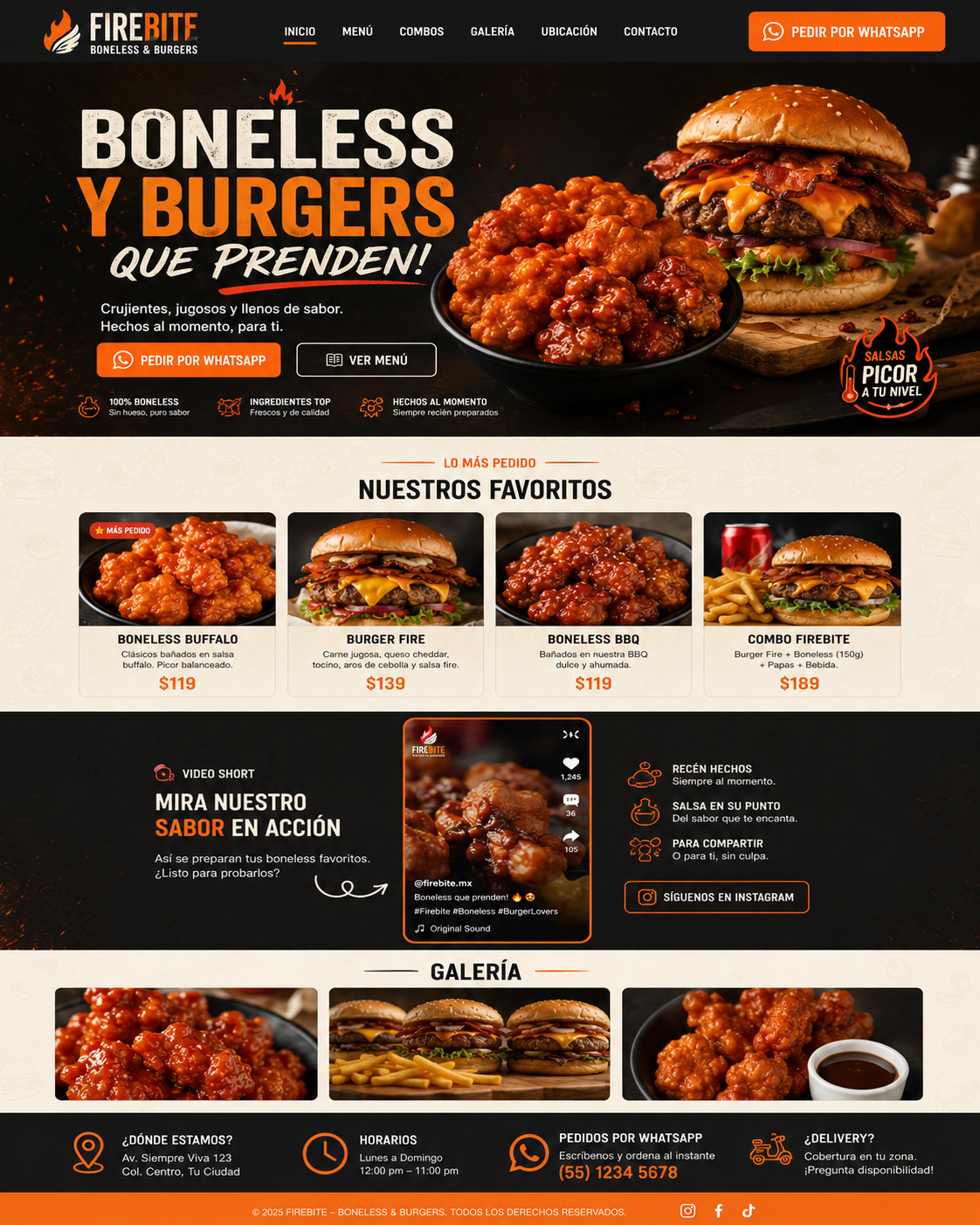 Portada de Firebite Boneless & Burgers